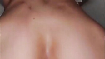 riding a black dildo