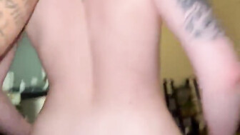 Amateur reverse cowgirl ride on couch BBC