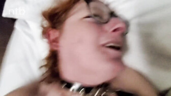 Huge natural boobs ginger plays with bbc and swallows his cum