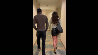 Black bull with big tool meeting in a hotel with sexy white wife