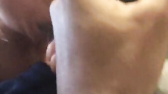 Busty tattooed white chick bouncing on black dick