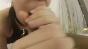 Hung black stud squeezes last drops of cum in white teens mouth