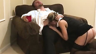 Couple playing in secretary and boss