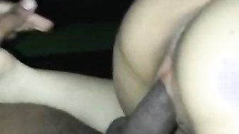 Asian girl rides black dick