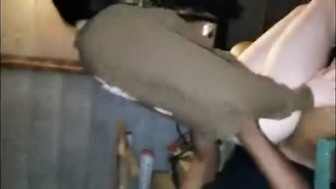 Husband with his black friend fuck his wife in the garage