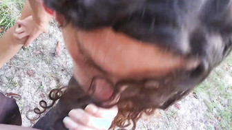 Cheating girl Sucking BBC outdoor