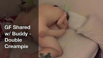 Douple creampie in shared hot wife
