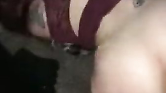 Wet White Pussy fucks long black cock doggystyle