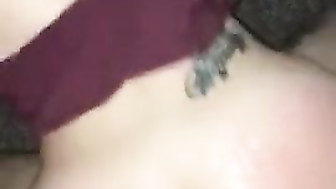 Wet White Pussy fucks long black cock doggystyle