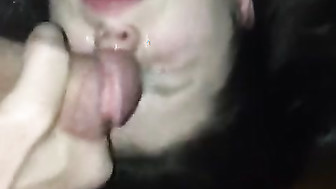 Girlfriend gets huge Facial while her boyfriend fucks her