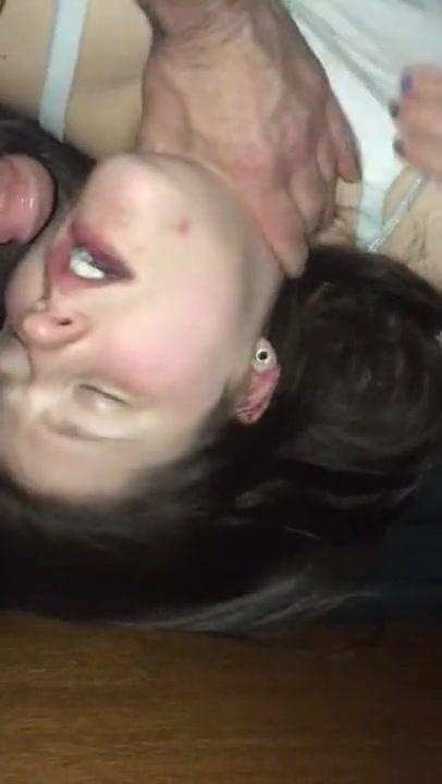 Girlfriend gets huge Facial while her boyfriend fucks her