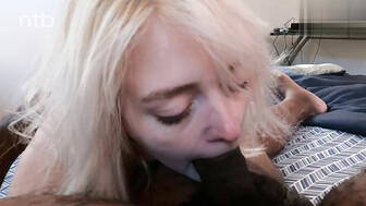 Blonde morning fun with black bf