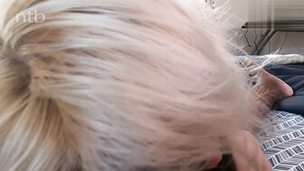 Blonde morning fun with black bf