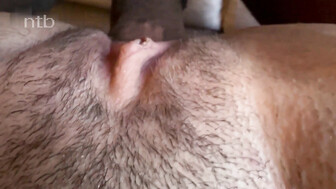 The slut played with her pussy and then sucked and fucked a black dick