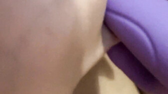 Girlfriend playing with her toys