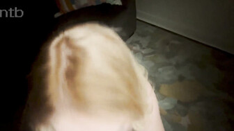 Sexy white blonde worships her BBC bull