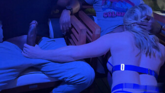 Two well-hung black guys and a beautiful blonde with a hot body