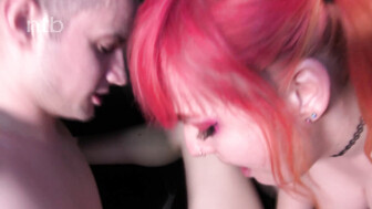 Pale skinned horny redheads kiss each other and swap lovers cum