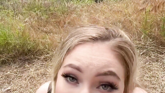 Cutie with big tits sucked and fucked a monster black dick outdoor