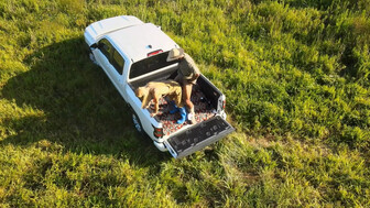 Blonde with big tits ans hot body tries new with a big black lover