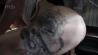 Sexy white gf with glasses fucked by BBC in the car