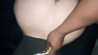 Big ass white gf gets her pussy stretched