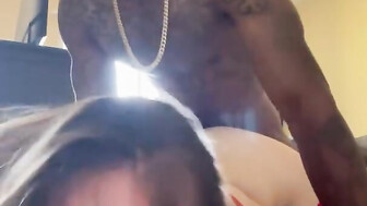 BBC slut in red fucked by big black cock
