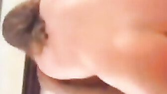 Real amateur  rides her first 14 inch bbc