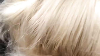 Blonde MILF sucks and rides BBC