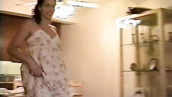 carla gives a lingerie and pussy show