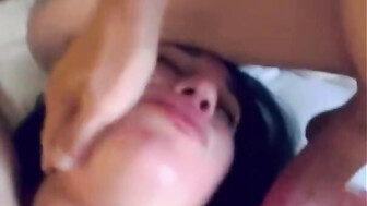 Cuckold husband and BBC fucks BBW white wife and cums on her face