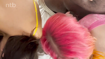 Two insatiable white babes gets impregnated by endowed black lovers