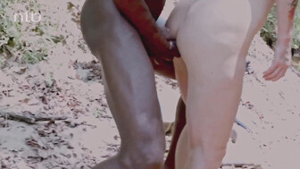 BBC bull with thick cock gets slutty white blonde wife outdoor