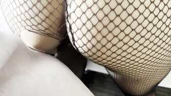 Sexy brunette with big tits came to meet her black lover