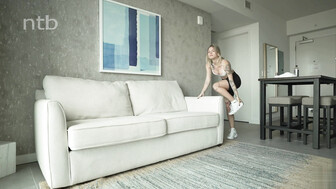 Cuckold blond white babe gets messy facial from her hung black stud