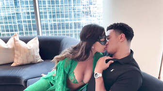 Gorgeous redhead milf gaps her pussy and shows her bbc creampie