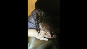 Cuckold hotwife sucking his huge BBC