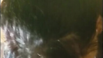 Cuckold hotwife sucking his huge BBC