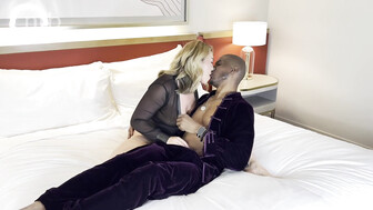 Blond cuckold white milf gets two messy bbc creampies