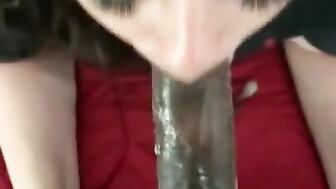 Beautiful brunette sucks Big black cock