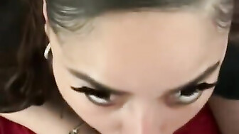 Beautiful brunette sucks Big black cock