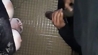 White slut worships big black dick