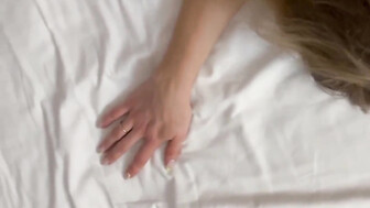 Amazing blonde wif in black mask threesome with two big dicks