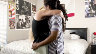 Busty white babe fucks her bbc bareback and gets creampied