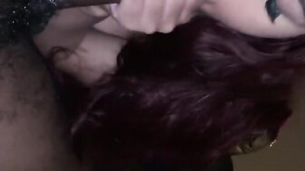 Pretty redhead swallowed all nutt