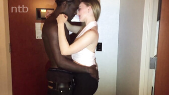 Pale skinned white babe gets creampied after bareback bbc banging