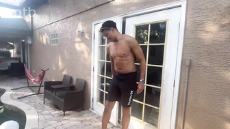 Cuckold blond white babe fucks that bbc by the poolside