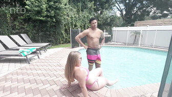 Pale skinned curvy blond gets messy bbc cumshot in her mouth