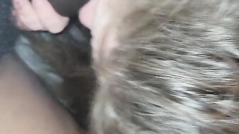 White chick had to use two hands when sucking this BBC