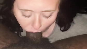 PAWG sucks and fucks black dick